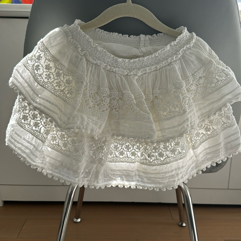 Love shack fancy white girls skirt